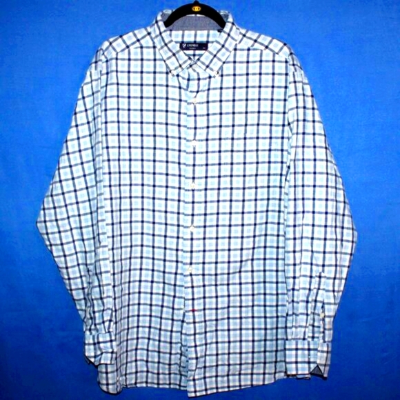 Cremieux Classics Blue Plaid Button Down Shirt XL - Picture 4 of 8
